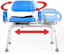 Carousel Sliding Transfer Swivel Bench Shower Seat
