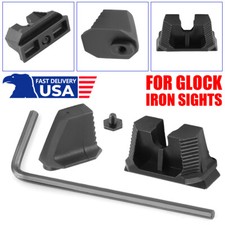 Stainless Steel Co-witness Height Front Rear Sights For Glock 17 17l 19 22 23