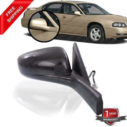 Mirror Paintable Power Glass Passenger Side For 2000-2005 Chevrolet Impala