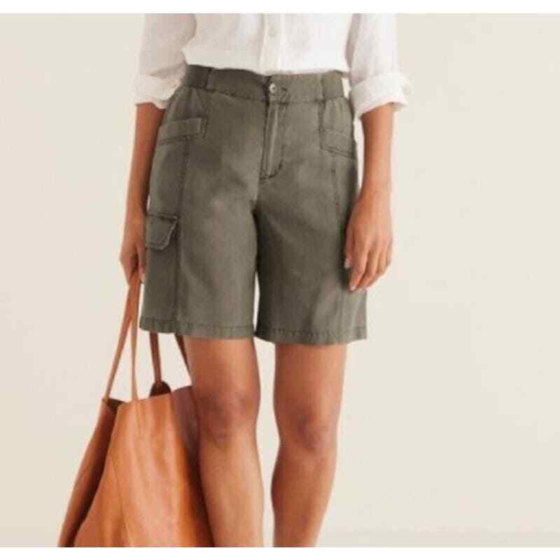 Soft Surroundings Size M Medium Bayside Cargo Shorts Olive Green eBay
