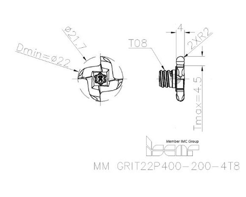 ISCAR Vollhartmetall kleiner Durchmesser MULTI-MASTER MM KÖRNUNG22P400-200-4T8 NEU 2 Stück - Bild 5 von 5