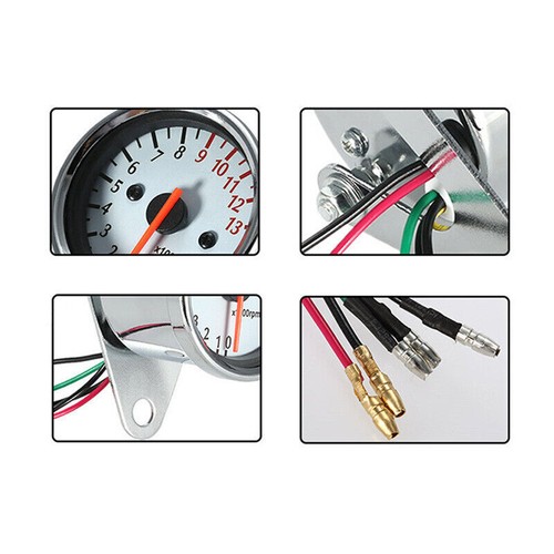 12V Motorcycle Tachometer Meter Gauge Rev Counter 12V Tacho Meter 0-13000RPM CI - Picture 5 of 6