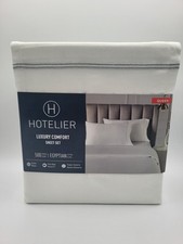NEW Hotelier Luxury Comfort Egyptian Cotton Blend 500 TC Sheet Set Queen White
