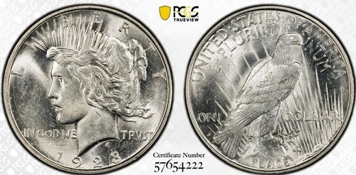 1923-D Peace Dollar PCGS AU58 BLAZING LOOKS CH/BU!