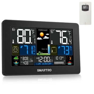 SMARTRO Weather Station Wireless Indoor Outdoor Thermometer for Home, Large C...