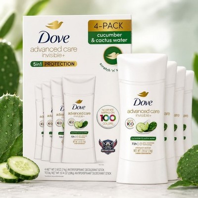 Dove Advanced Care Invisible+ Antiperspirant Deodorant Cucumber & Cactus Water 4