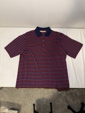 DONALD ROSS MENS BOLD REGIMENTAL STRIPE JERSEY Golf POLO - Navy And Red