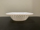 Vintage Milk Glass Diamond Hobnail Candy Dish