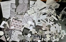 150 pc black white modern paper ephemera more Junk Journal mixed media