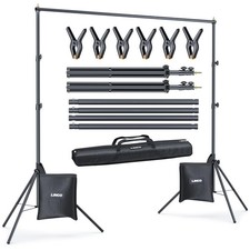 Lincostore Backdrop Stand for Parties Kit 10x7 ft Adjustable Back Drop Photog...
