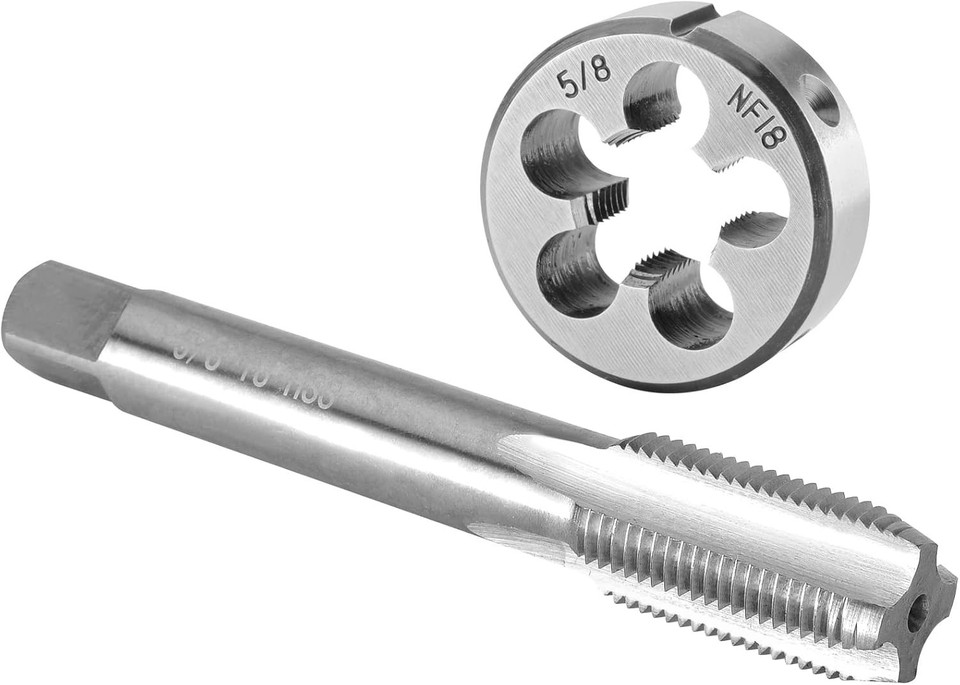 Threading Dice High Precision Silver Tap and Die Set - Ideal for Threading Cast Iron ...