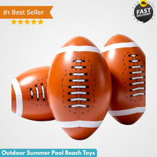 3 Pack Inflatable Footballs, 12 Inch Blow up Football for Sports Theme Birthday