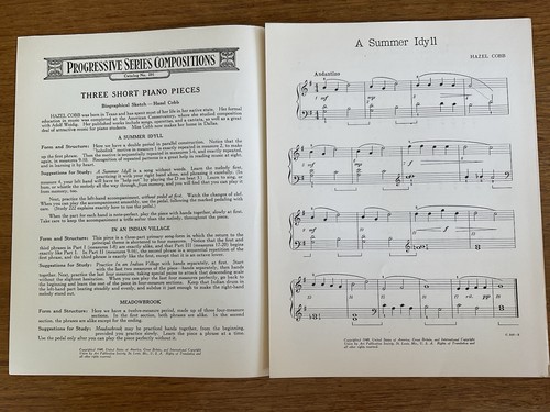 3 Short Piano Pieces~Hazel Cobb~200 Series~#291~Art Publication Society - Picture 2 of 3