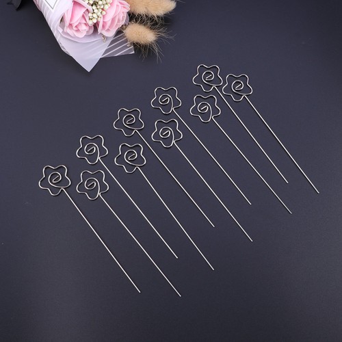 50 piezas hágalo usted mismo soportes de metal para clip de fotos con forma de flor soportes de mesa decorativos - Imagen 7 de 11
