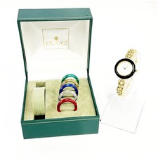 Montre GUCCI Change Bezel Quartz 6 Couleurs Or Quartz Vintage Ladies Women Watch