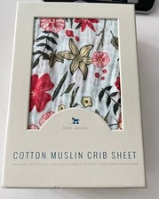 Cotton Muslin Crib Sheet Primrose Patch Floral Baby New white Little Unicorn