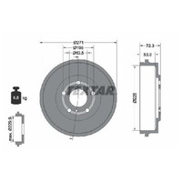 2X Bremstrommel Hinten FüR Ford Puma CF7 J2K 1.0 1.5 19 Bis 26 Textar Bzja B7JB