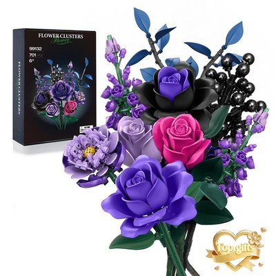 Mother's Day Flowers Bouquet Building Set, Rose Flower Botanical Collection B...