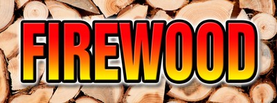 FIREWOOD DECAL sticker fire wood split hickory cord delivered stacked