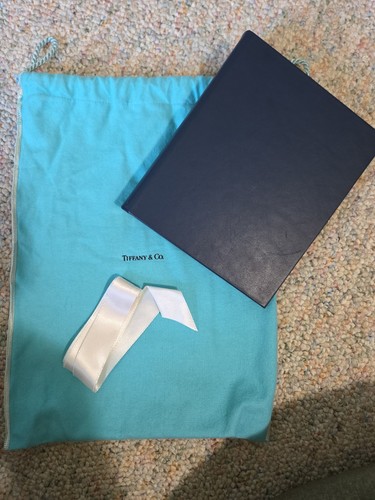 Tiffany & Co 4x6 Navy Blue Leather Photo Album In Box