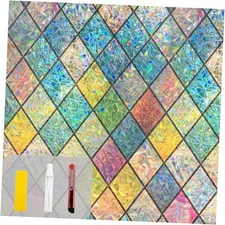 Privacy Window Film Stained Glass Window Film That is 23.6 X 157.4 in Rainbow