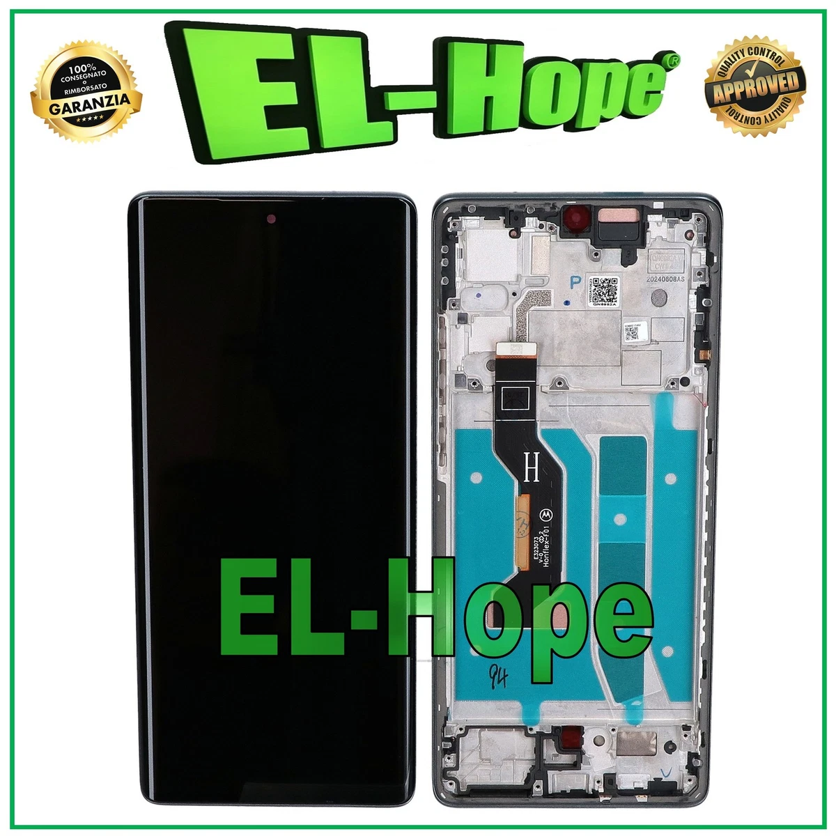 Schermo LCD + Digitalizzatore Per Motorola E7 Plus (XT2081-1) – Kit Di Ricambio Completo Con Strumenti – Nero