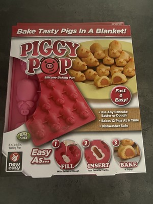 Piggy Pop Pancake Jello Pigs in a Blanket Silicone Baking Mold Pan As Seen on TV