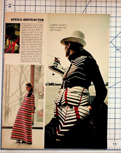 Vintage 60er Jahre Afrika Abstrakte Mode Zeitschrift Verbreitung Ephemera - Bild 3 von 3