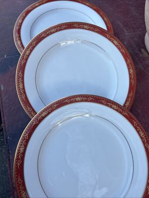 SET 3 Noritake Goldhill 6613 Gold Rust 10 1/2'' Dinner Plate Discontinued