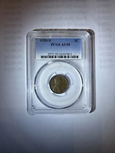 1926-S Lincoln Wheat PCGS AU55