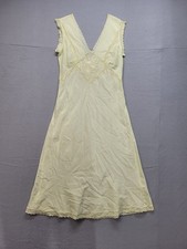 Bottega Venata Women Dress M Light Yellow Sleeveless V Neck Slip Lace Trim