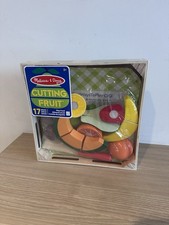 Melissa  Doug Wooden Play Food Kitchen - Fruit Cutting Set - New, Sealed Age 3 