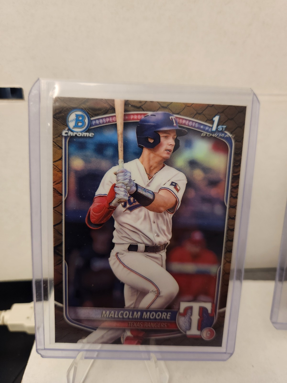 2025 Bowman - Chrome Prospects Malcolm Moore #BCP-129 Reptilian Refractor (RC)