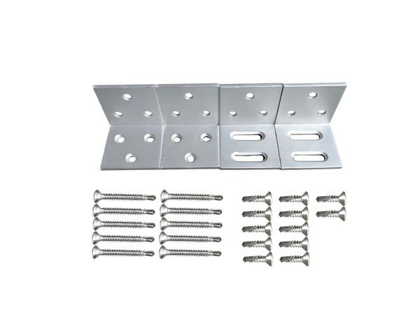 Befestigungsset Set 4 Befestigung Silber ZubehöR Outgarden FüR Wpc Zaun-image