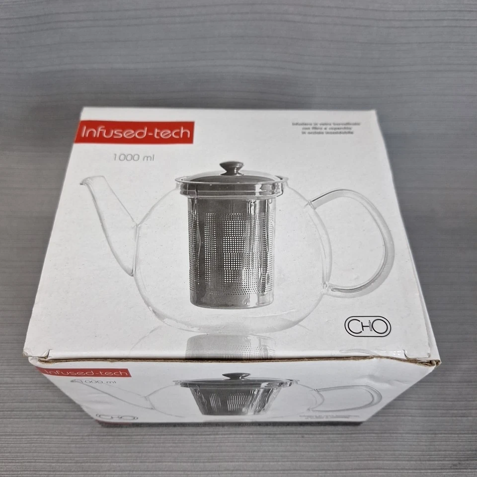 Infused-tech 1000ml Borosilicate Glass Teapot Stainless Filter & Lid NEW in Box - Image 2 of 4
