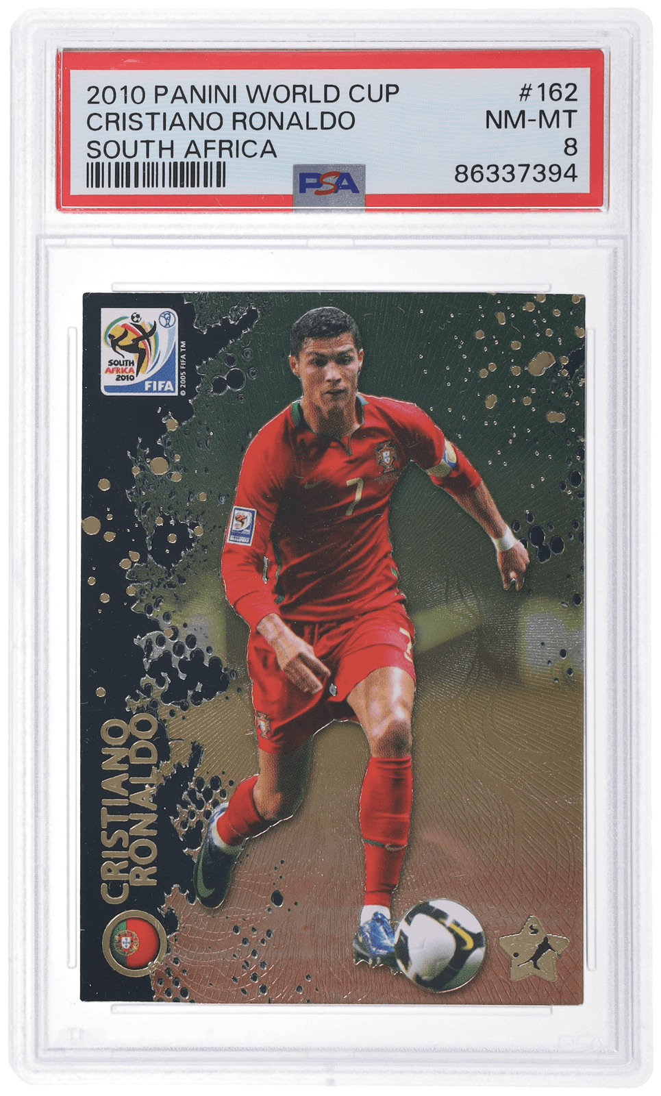 2010 Panini World Cup Cristiano Ronaldo South Africa Premium #162 PSA 8