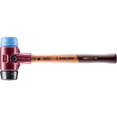 HALDER SIMPLEX Schonhammer Ø 50 mm Gummi / TPE-soft blau mit Tempergussgehäuse