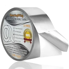 Aluminum Foil Duct Tape Heavy Duty Waterproof, Premium Silver Metal HVAC Heat Ta