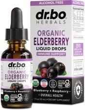 Elderberry Syrup Organic Liquid Drops – Sugar Free Immune Support for Adults & K
