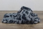 Nine West Womens Cozy 2 Gray Leopard Print Faux Fur Flat Sandal Sz 10M {FA-553] — photo 3