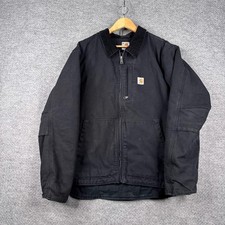 Carhartt Full Swing Armstrong Jacket Mens Large L Black Zip Up Canvas 103370 001