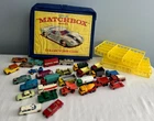 Vintage 1970's Matchbox Lesney England Die-Cast Car Collection Lot Carrying Case