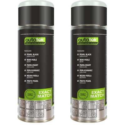 Autotek für Nissan Pearl Black 300 ml GAG PBK exakte Farbabstimmung schnelltrocknend x2
