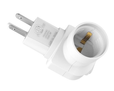 360° Rotatable Outlet Adapter with On/Off Switch, ETL Listed Light Socket