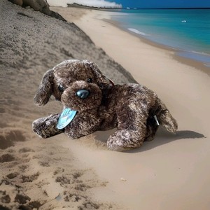 Ty Classic Nuzzle 2001 With Tag 100% Tysilk Brown Puppy Dog