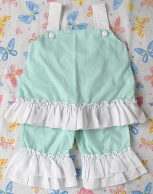Lolly Wolly Doodle Girls 5 Adorable Mint Green & White Ruffle Two-Piece Outfit