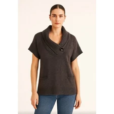 BCBG MAXAZRIA Women’s Angora Wool Sweater Short Sleeve Size M