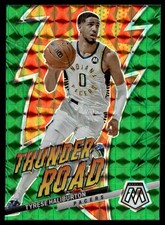 TYRESE HALIBURTON 2022-23 PANINI MOSAIC THUNDER ROAD GREEN PRIZM INDIANA PACERS