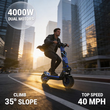 JL80MAX 60V 30AH 6000W Dual Motor 45MPH 52Miles Electric Scooter 12" Tire APP