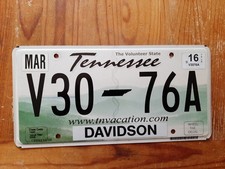 1 x original USA Nummernschild aus TENNESSEE - THE VOLUNTEER State*TOP*TOP*TOP*